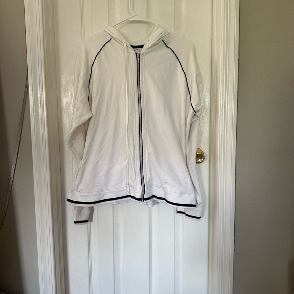 Women's White Zip-Up Hoodie